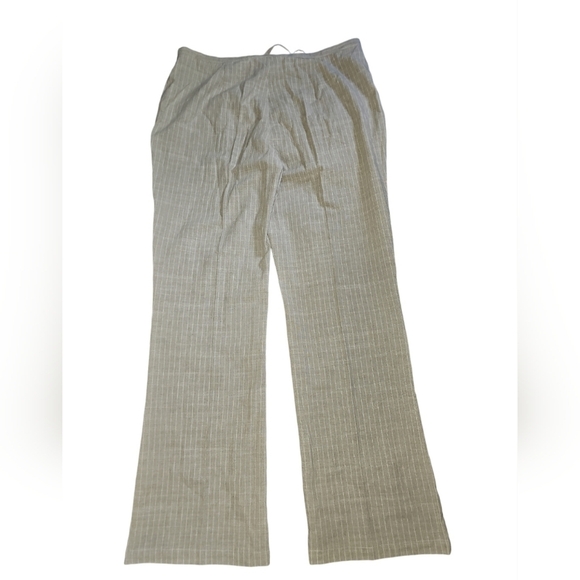 Urban Haggar Wide Leg Oatmeal White Stripe Thin Cotton Blend Pant Plus 16 Earthy - Picture 3 of 5